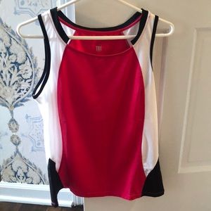 Pink, black and white Tail tennis top